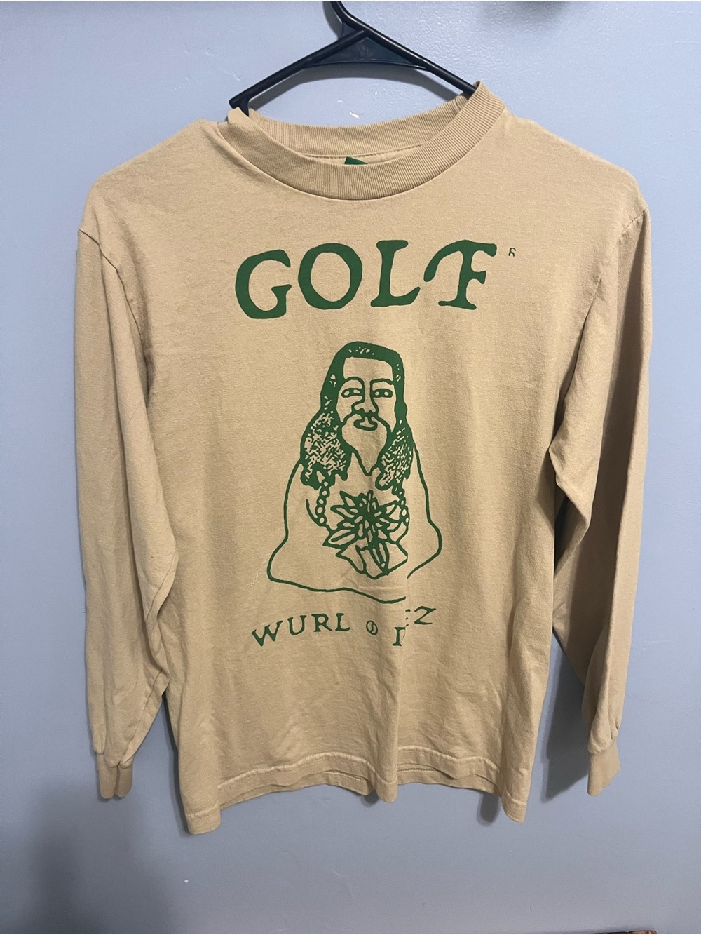 Golf Wang Beige Long Sleeve Tee with Green Graphic